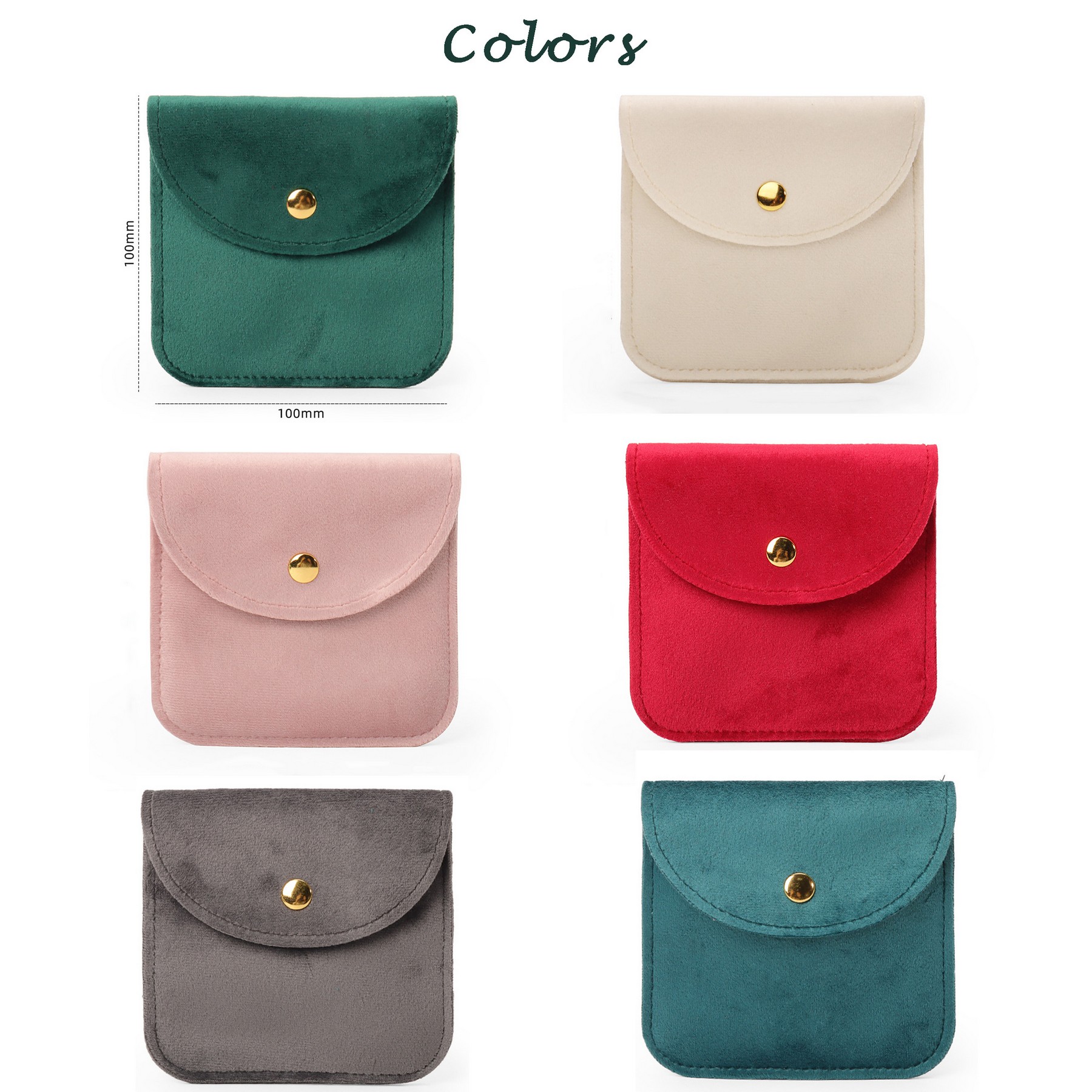 Velvet Jewelry Pouches With Snap Button, Gift Bag, Classical 3