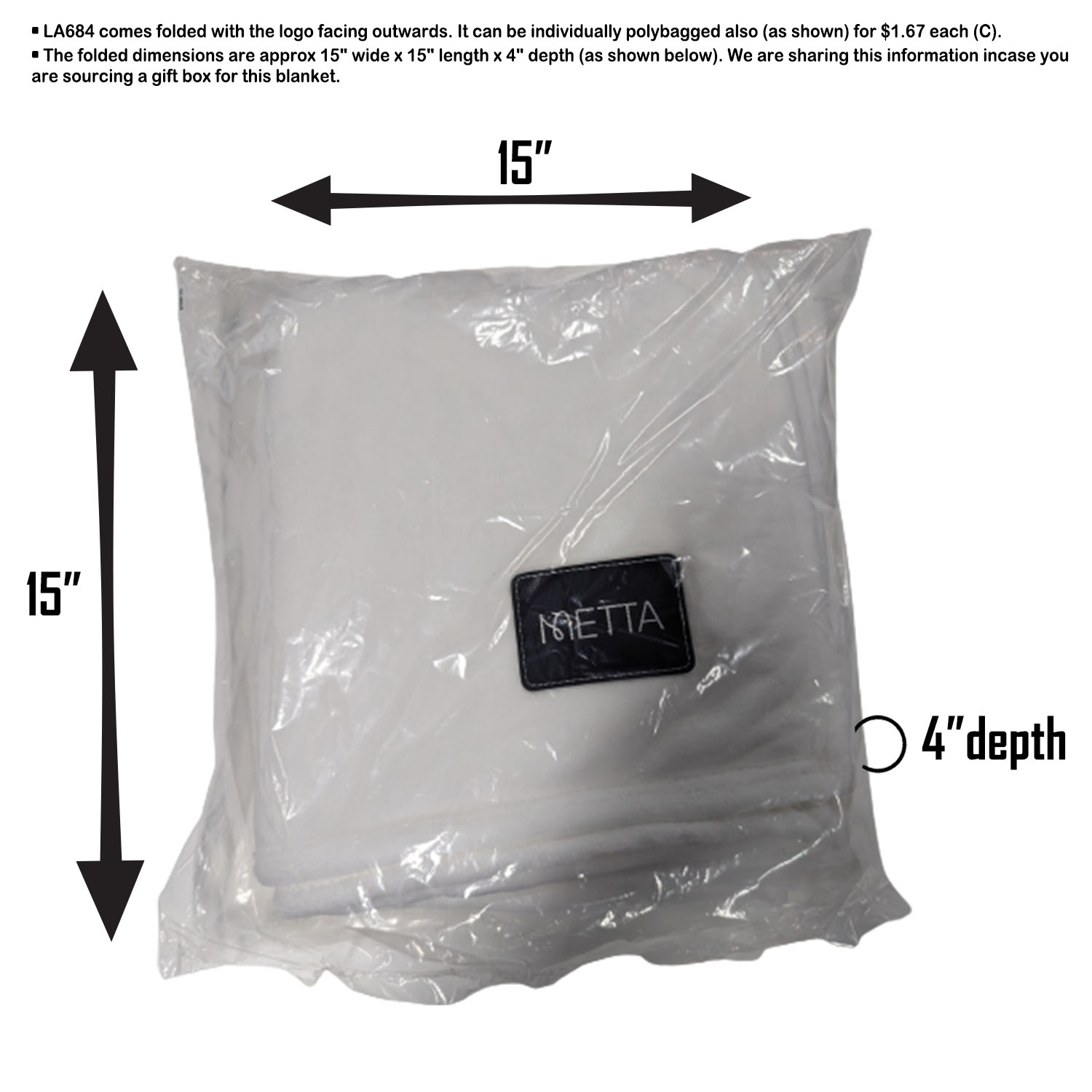 Plush and Cozy Mink Flannel Fleece Blanket, 50x60, with Lasered logo patch, NO SETUP CHARGE 3
