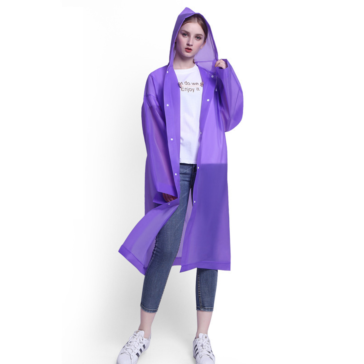 Transparent Reusable EVA Raincoat 1