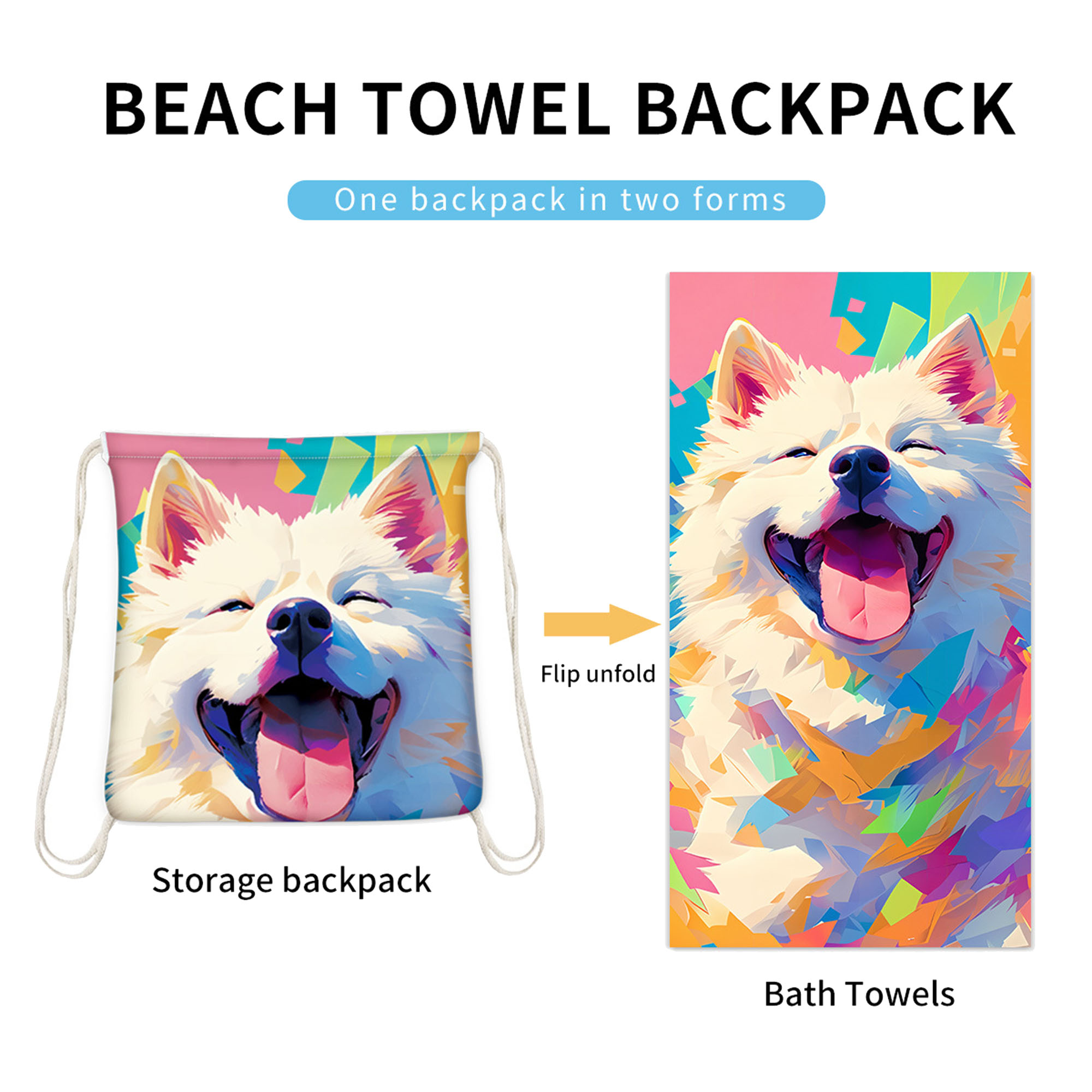 2-In-1 Beach Towel Folds As Bag 3