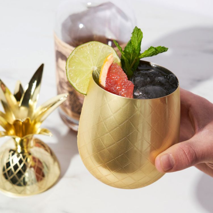 Viski® Gold Pineapple Tumbler 6