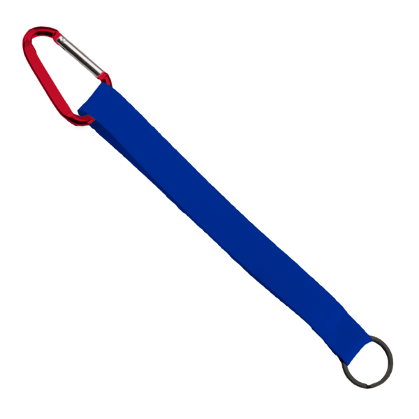 3/4" Sewn Polyester Keychain with Metal Split-Ring and Carabiner 218