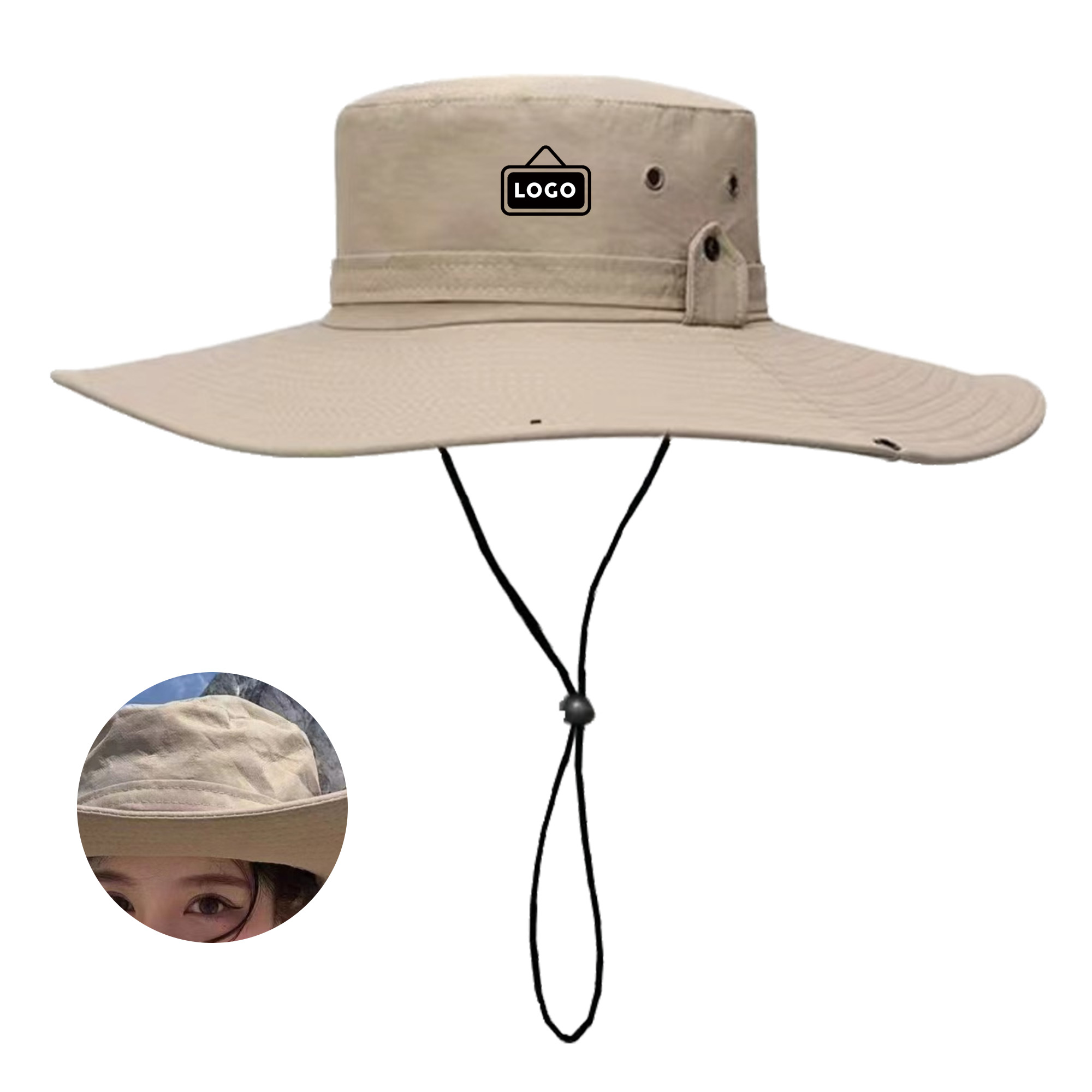 MOQ50 Western Cowboy Sun Hat Wide Brim UPF50+ Fishing 2