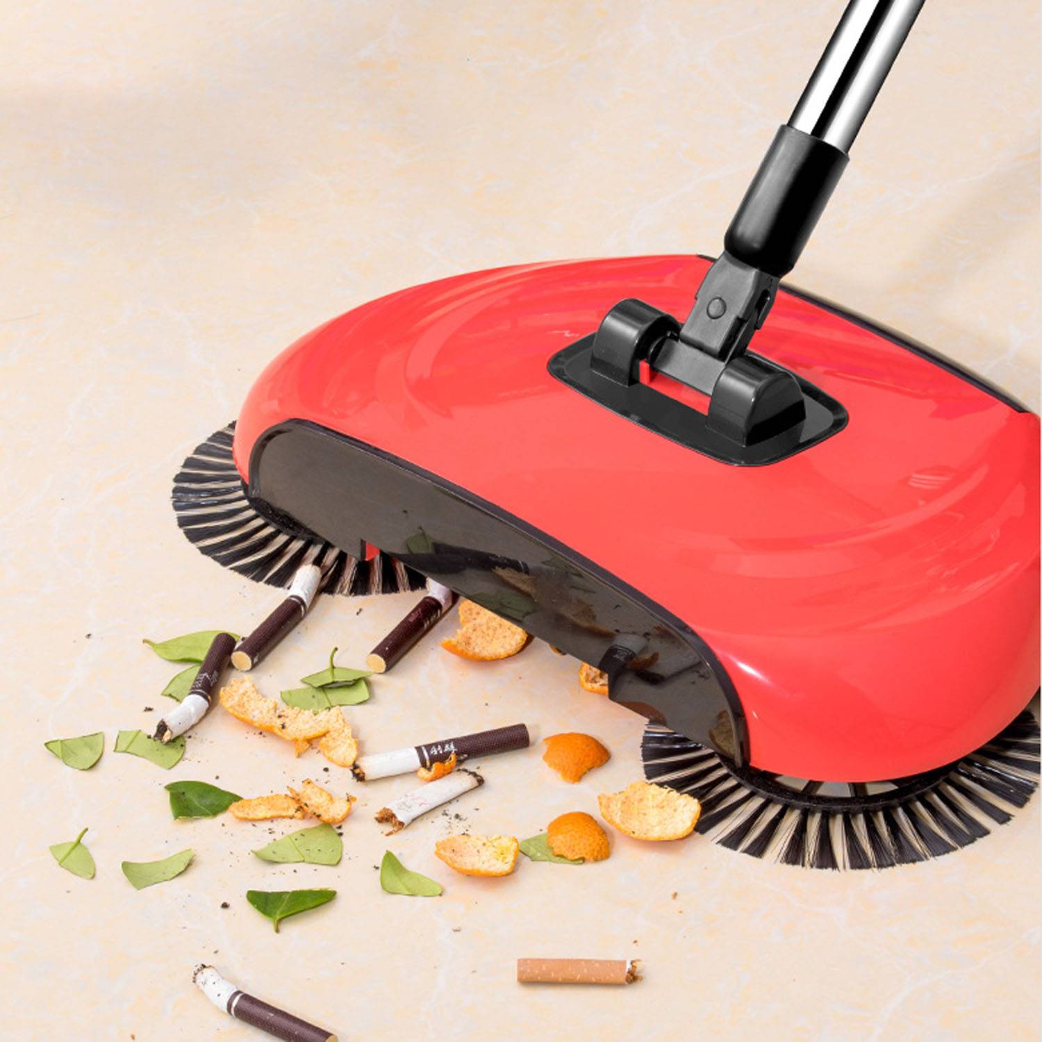 Household Hand Push Rotary Broom Dustpan Sweeper 3