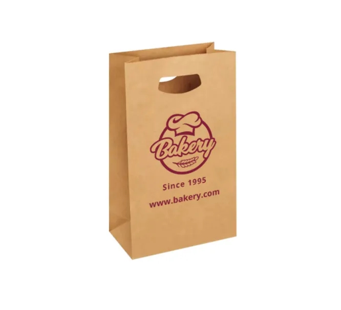 Printed Die-Cut Handle Bags - Brown (Double Sided) 1