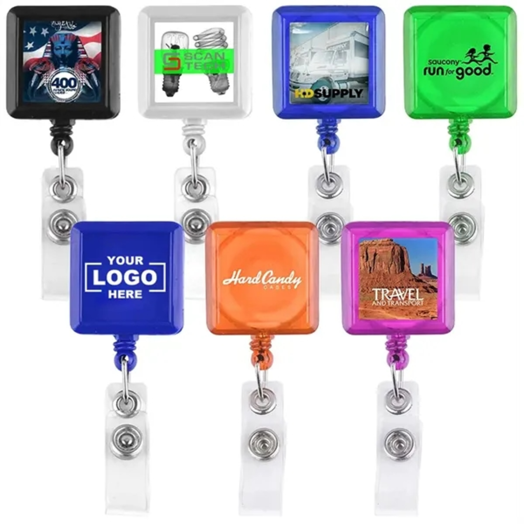 Square Shaped Retractable Badge Holder
 2
