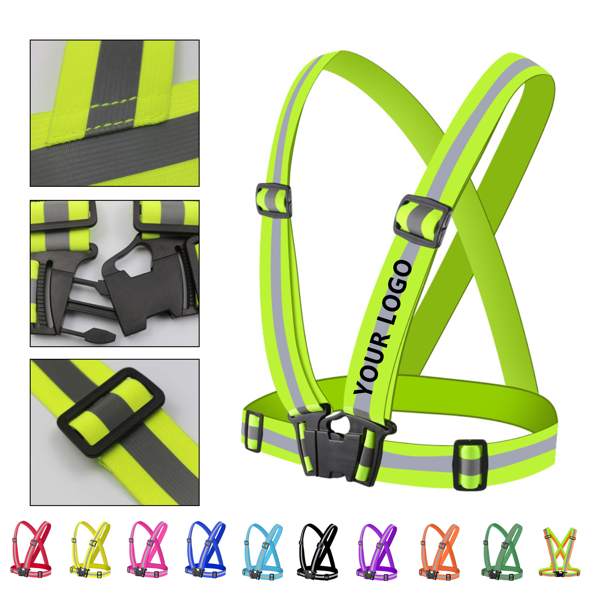 High Visibility Adjustable Safety Vest Belt 1