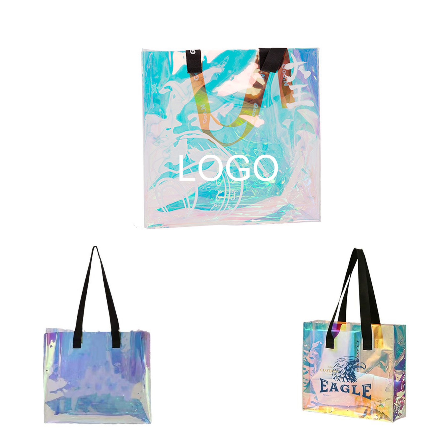Holographic Laser Iridescent PVC Shoulder Tote Bag 2