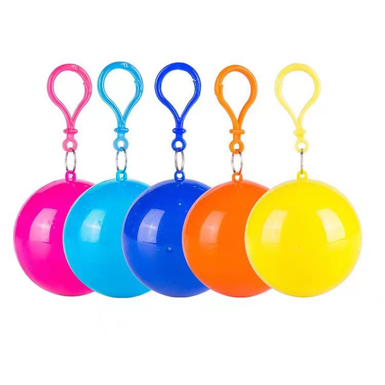 Disposable Raincoat Keychains With Ball 4