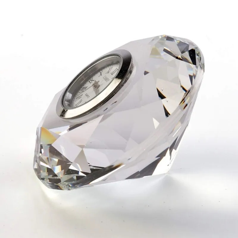 Elegant Crystal Diamond Clock Paperweight 3