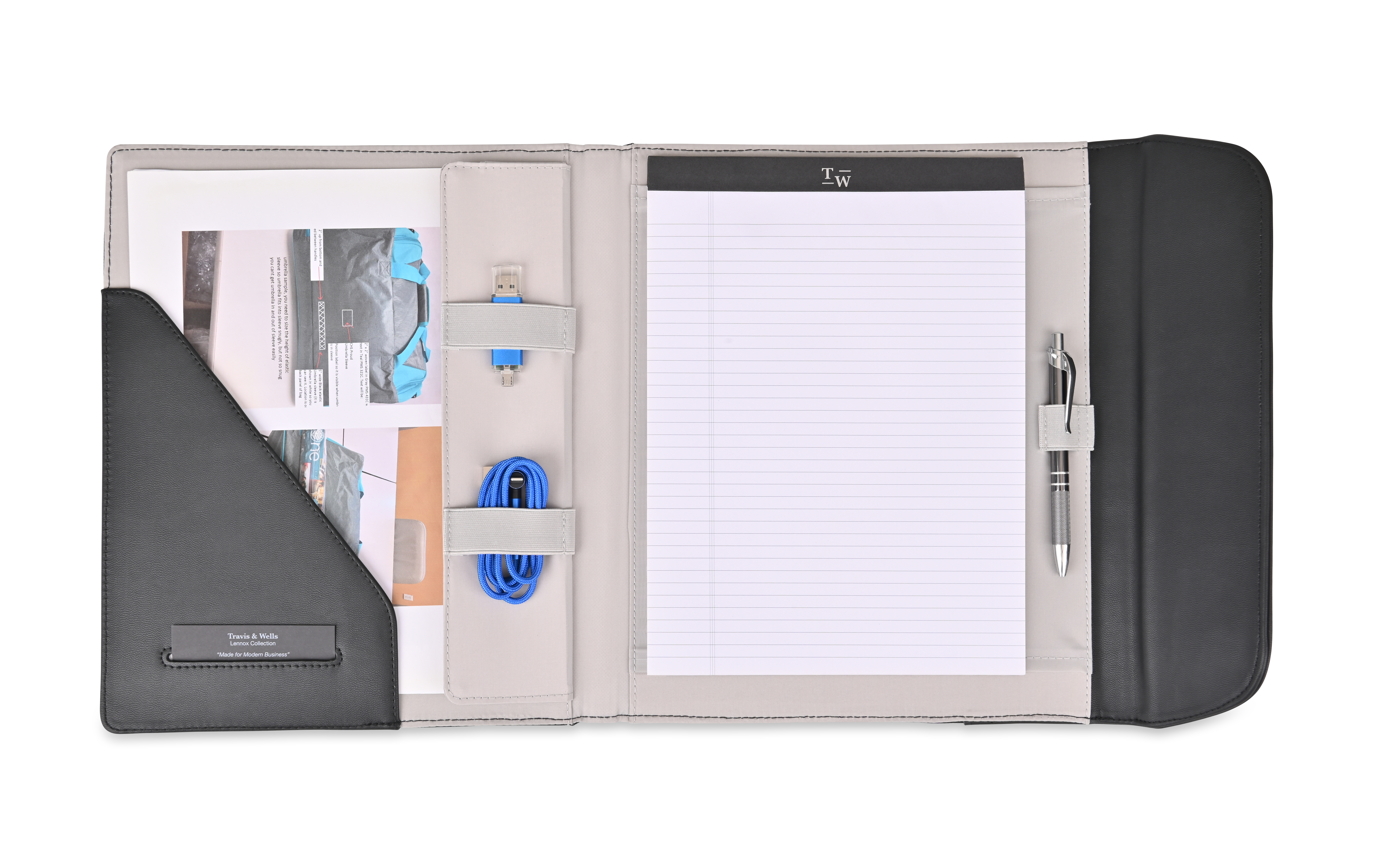 Travis & Wells® Lennox Recycled Nylon Padfolio 9