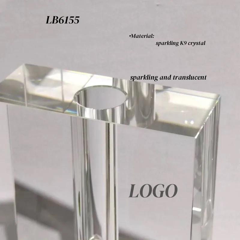Square Crystal Flower Vases Glass Centerpieces for Tables 4