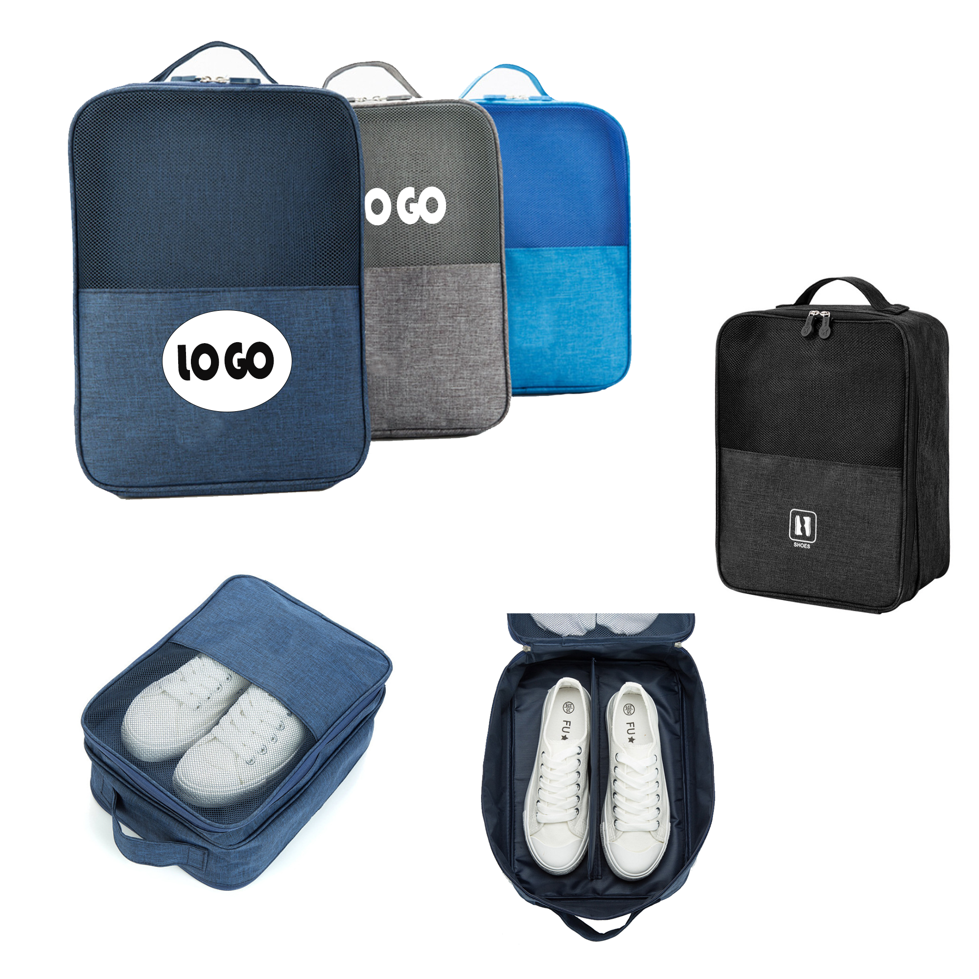 Double Layered Portable Travel Shoe Bag 2