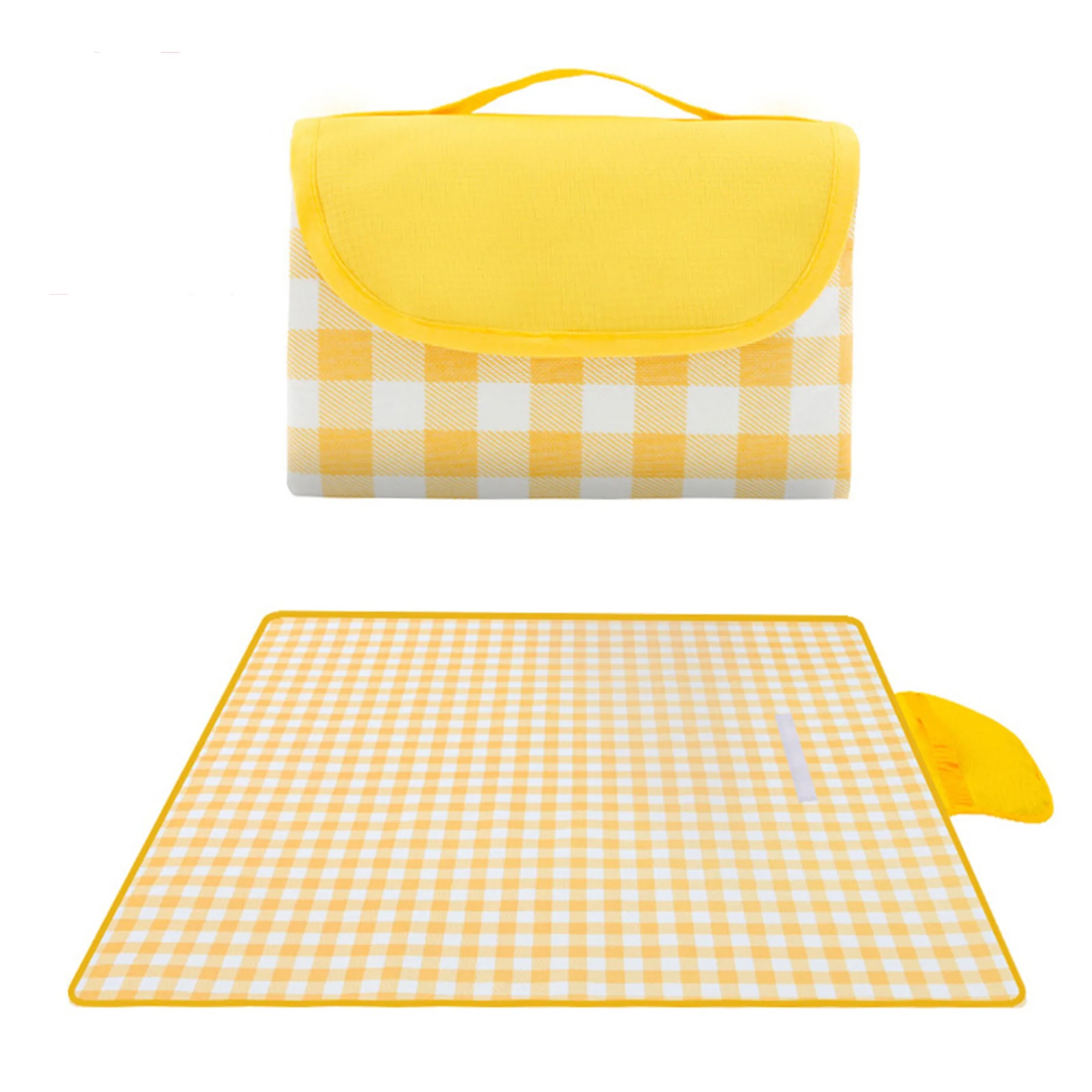 MOQ 30 Foldable Plaid Picnic Mat 79"L x 60"W 10