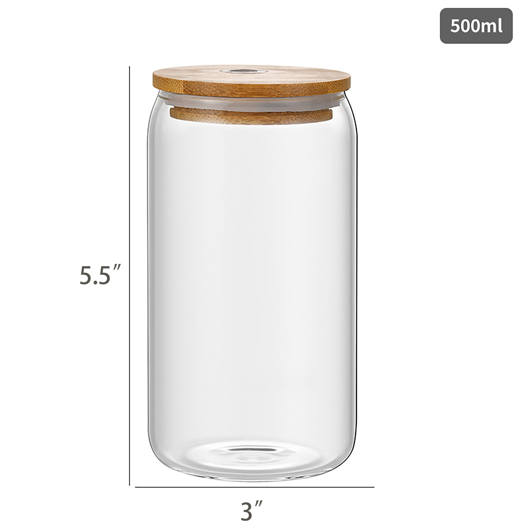 16oz Drinking Glass with Lid and Straw 5