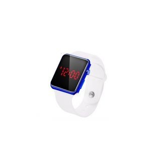 Sports Watch With White Band Digital Display Adjustable Design 31