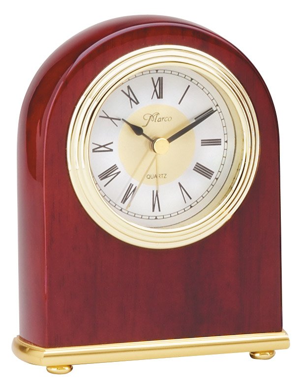 Piano Finish Rosewood Dome Clock 4" X 5" 1