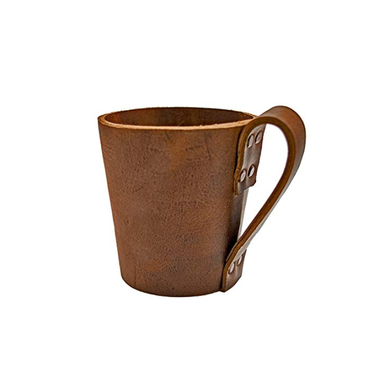 Leather Cup Sleeve with Handle 3