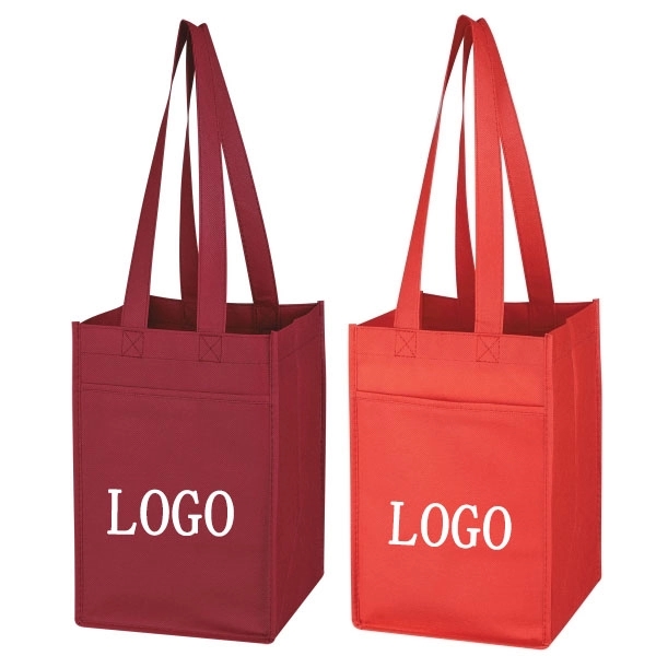 Non Woven 4 Bottle Wine Tote Bag 5
