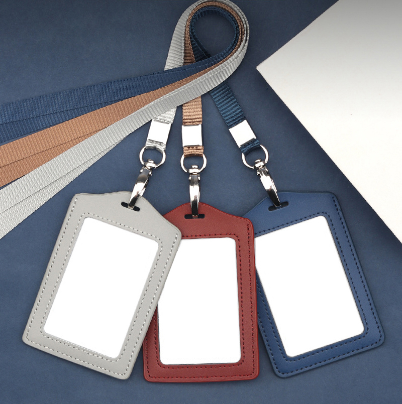 Vertical PU Leather ID Badge Holder 11