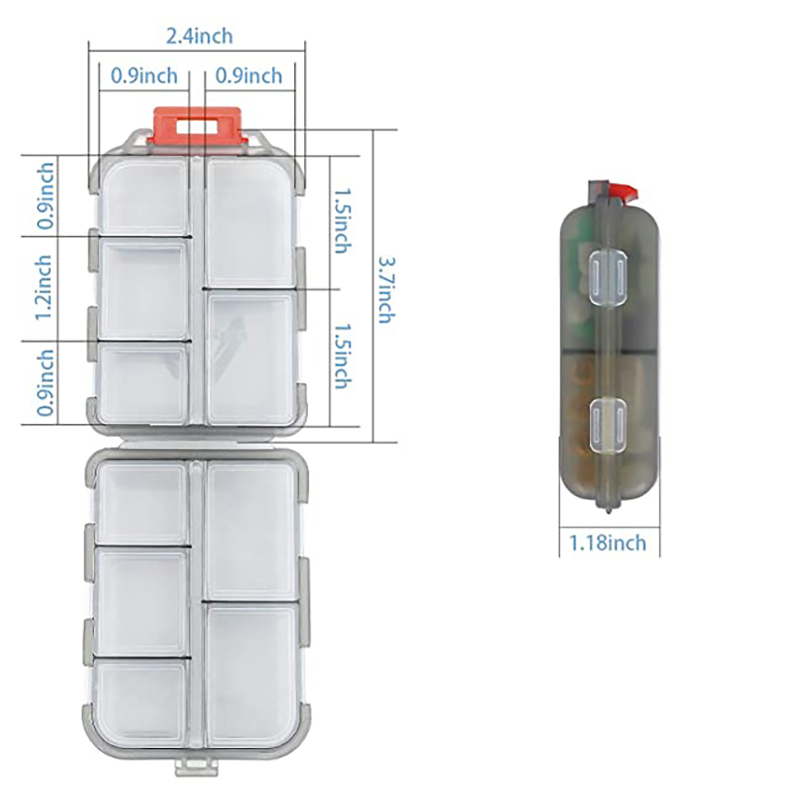 10 Grids Pill Cases Portable Travel Pill Organizer Box 10