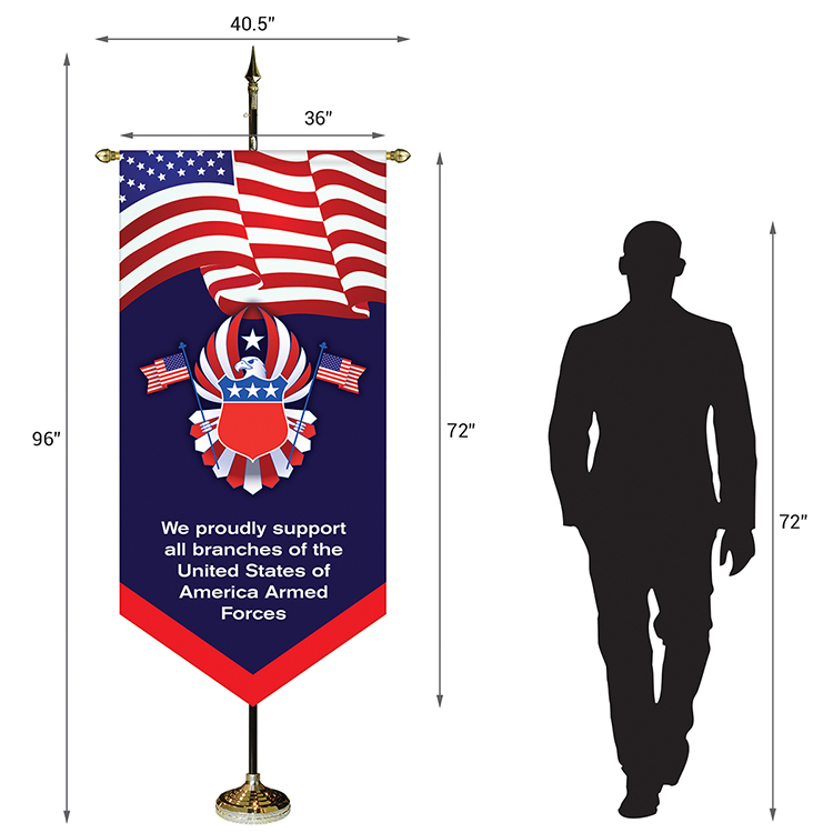 36" x 72" Premium Gonfalon 8' Kit / V-Cut 5