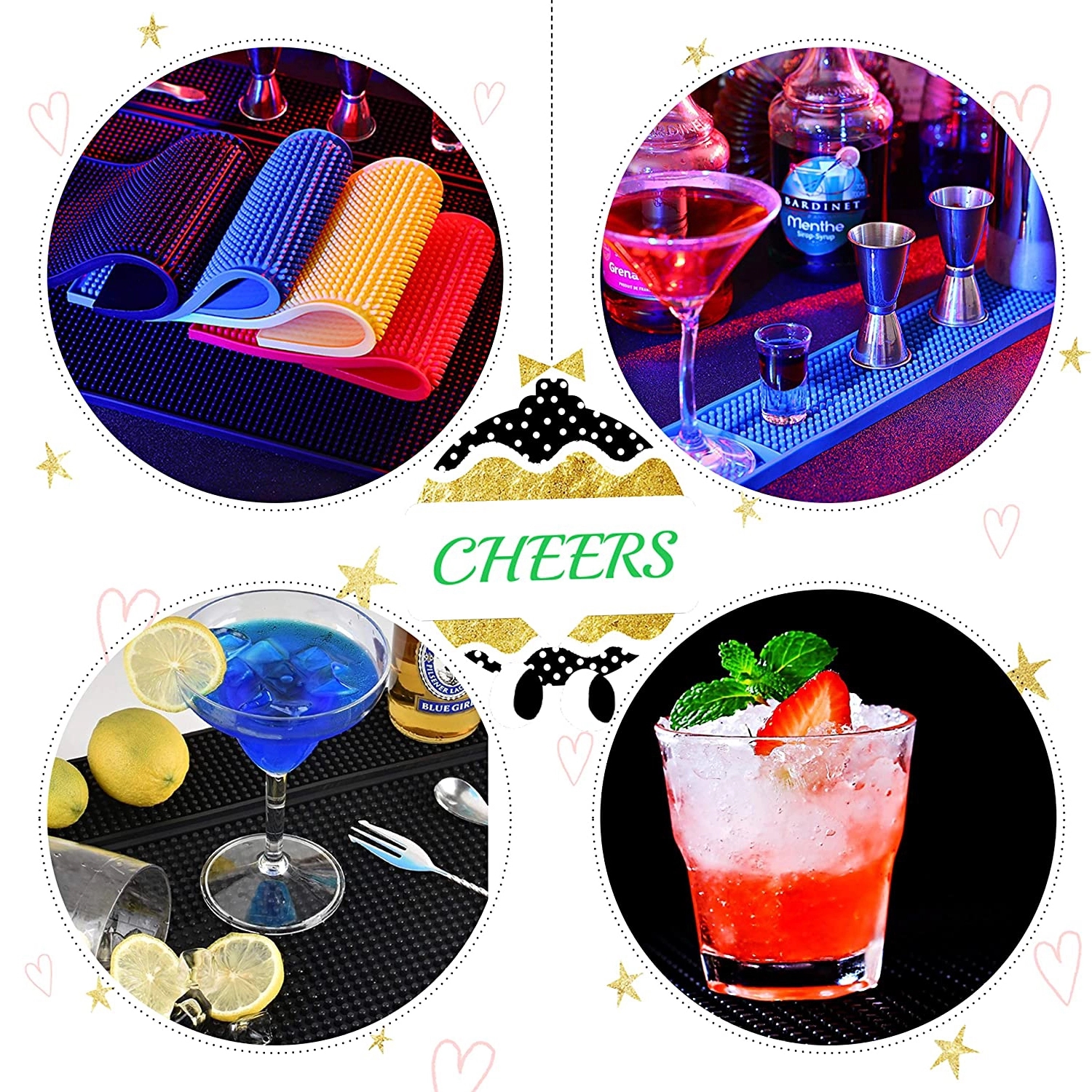 3 1/2'' x 20'' PVC Bar Mat 3