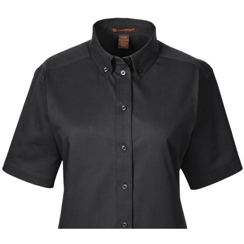 Harriton Ladies' Foundation 100% Cotton Short-Sleeve Twill Shirt With Teflon™ 11