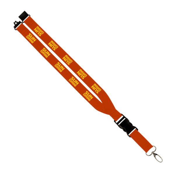 Maverick 1" Polyester Lanyard w/ Slide Buckle Release, Silver Metal Oval & Convenience Release 12