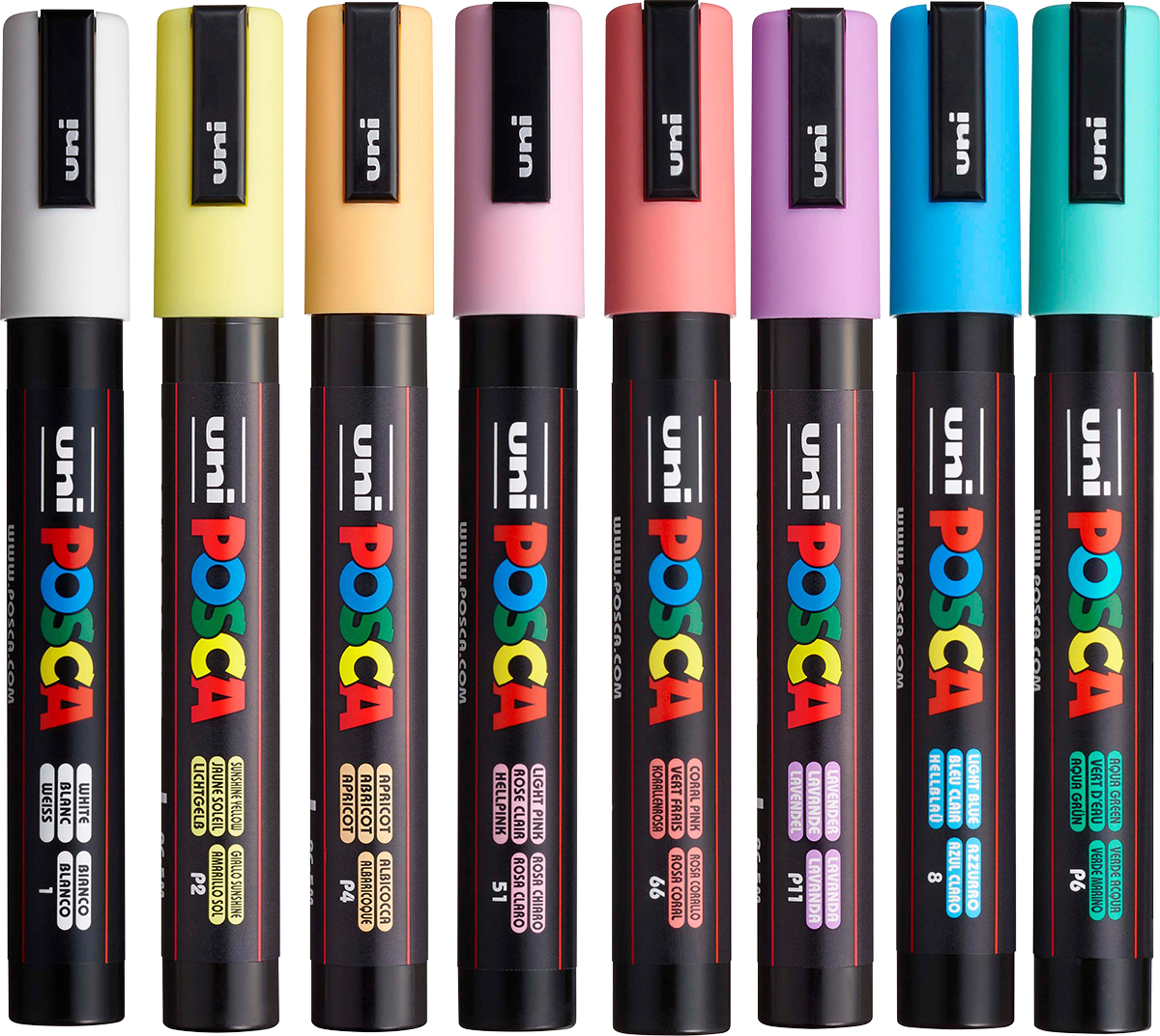 POSCA 8 Piece Soft Marker Set with Bag - Medium 15