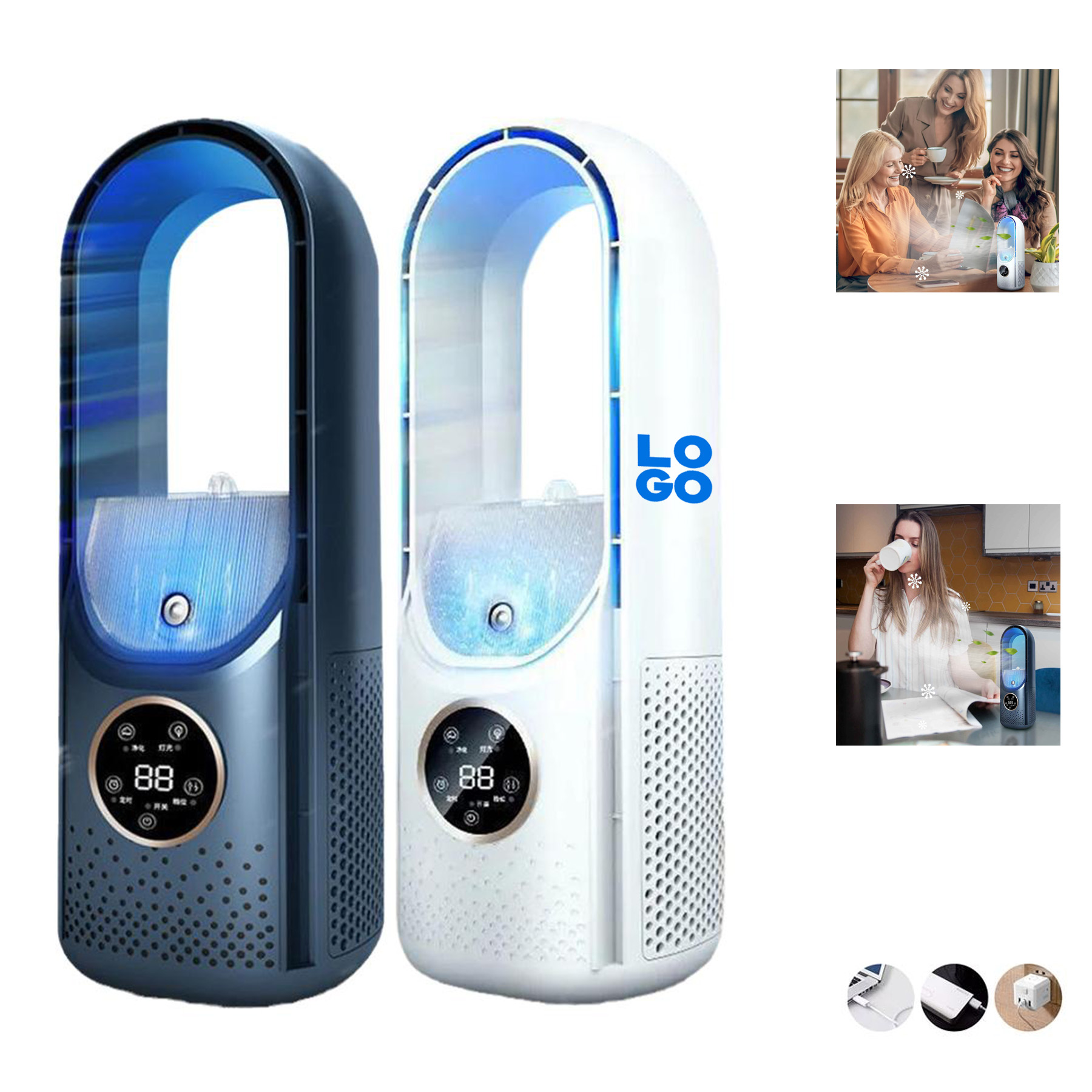 Gardens Bladeless Portable Misting Fan 1