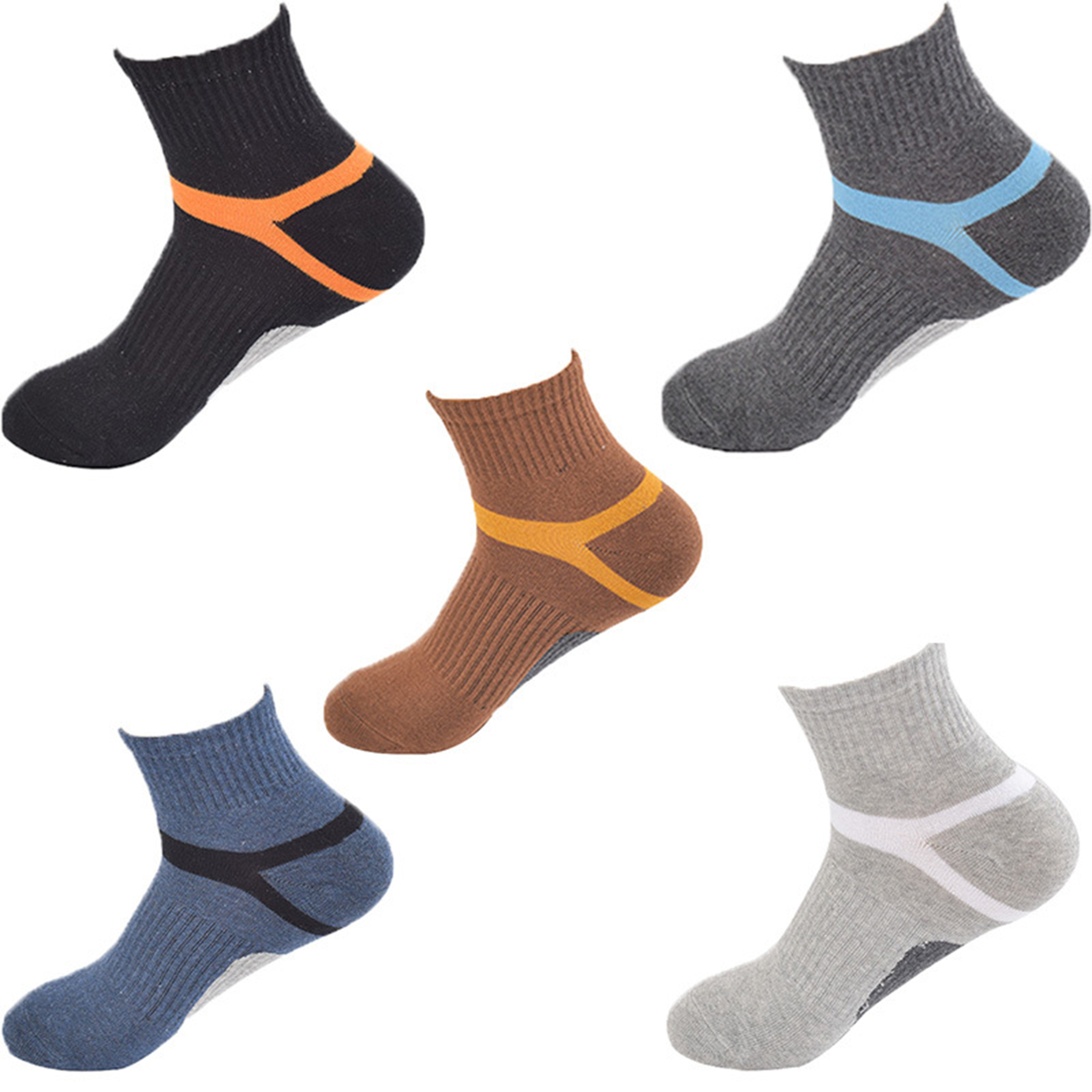 Contrast Color Running Sports Short Socks 3