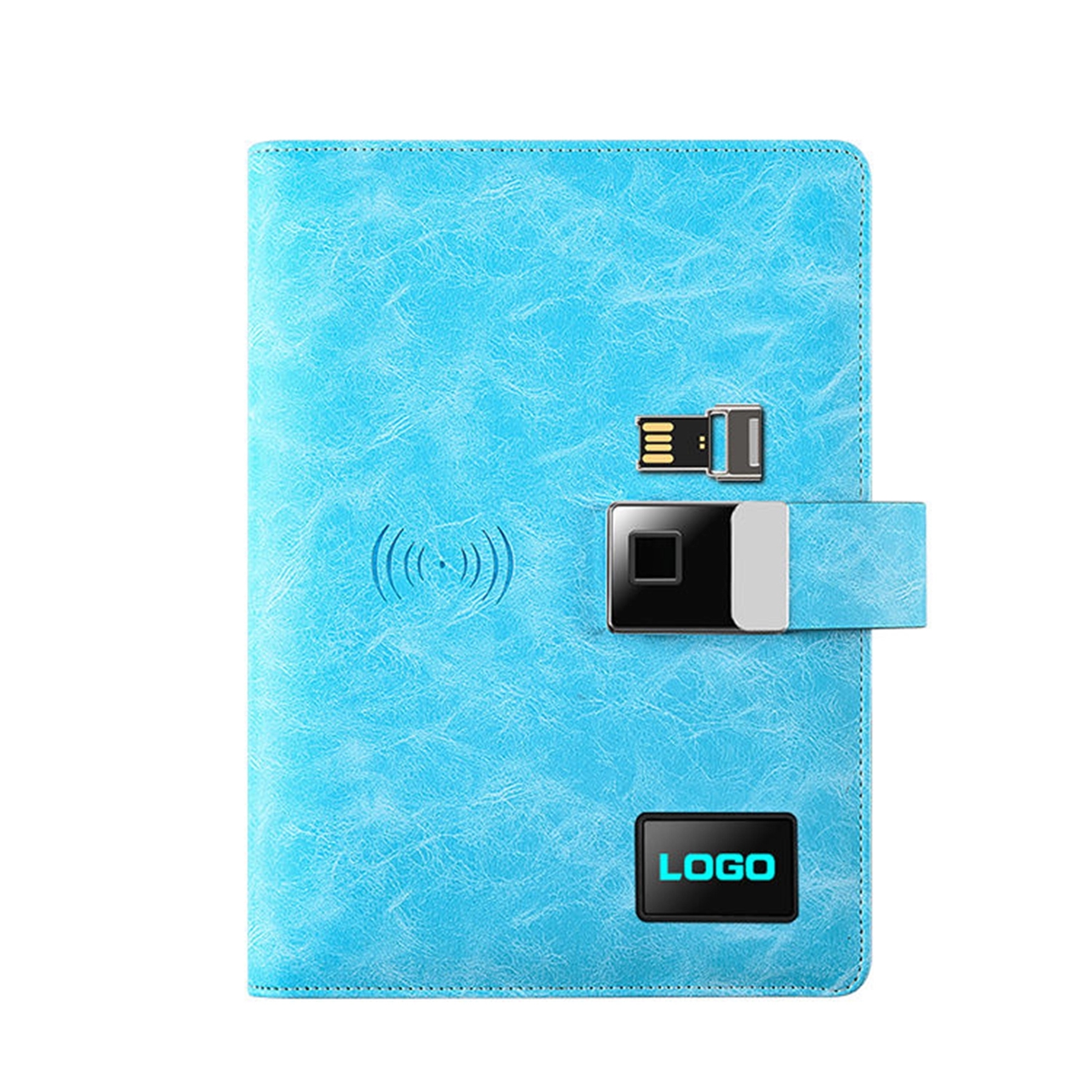 Fingerprint Lock Diary with Wireless Power Bank $ USB Drive 4