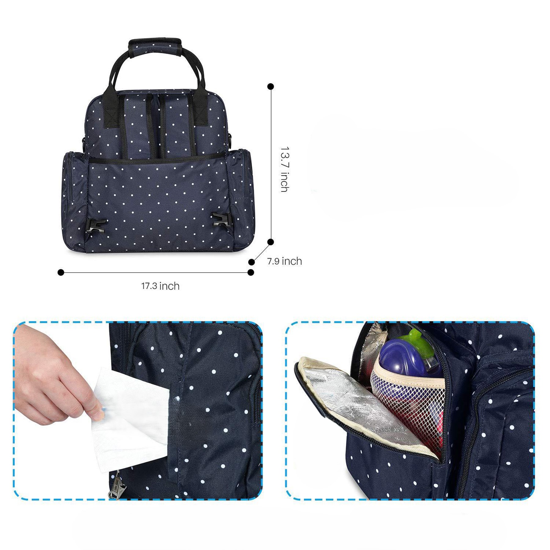Diaper Bag Backpack with Changing Pad 3