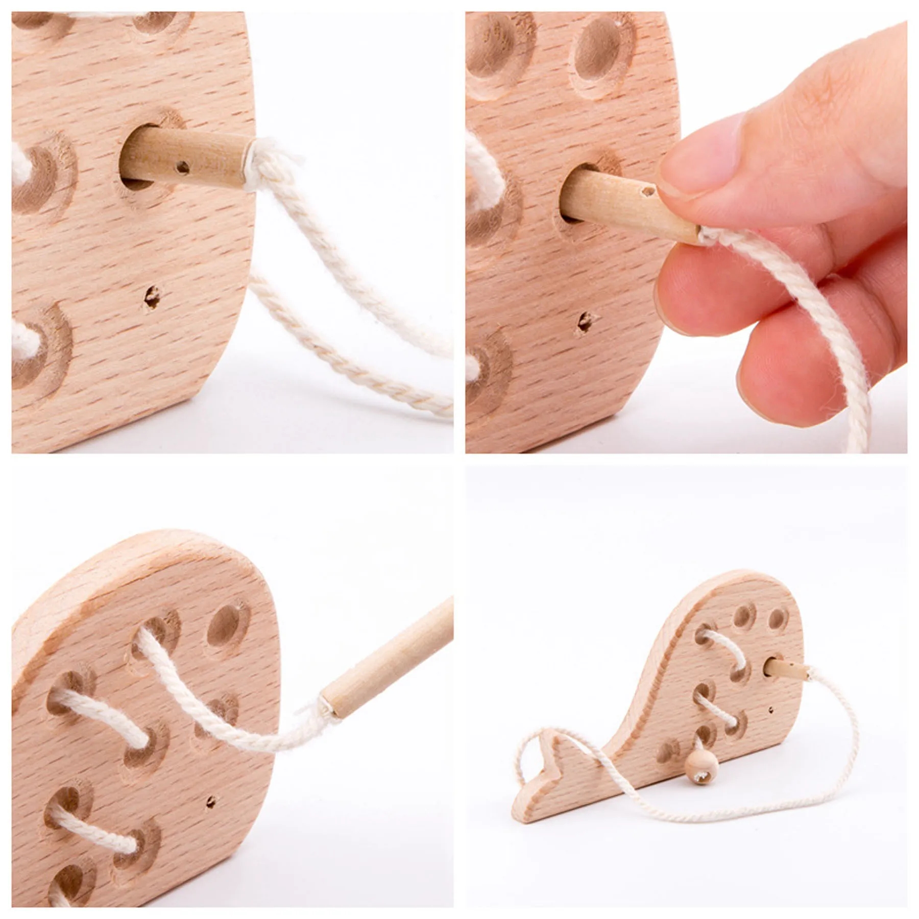 Beech Wood Threading Animal Toy 9