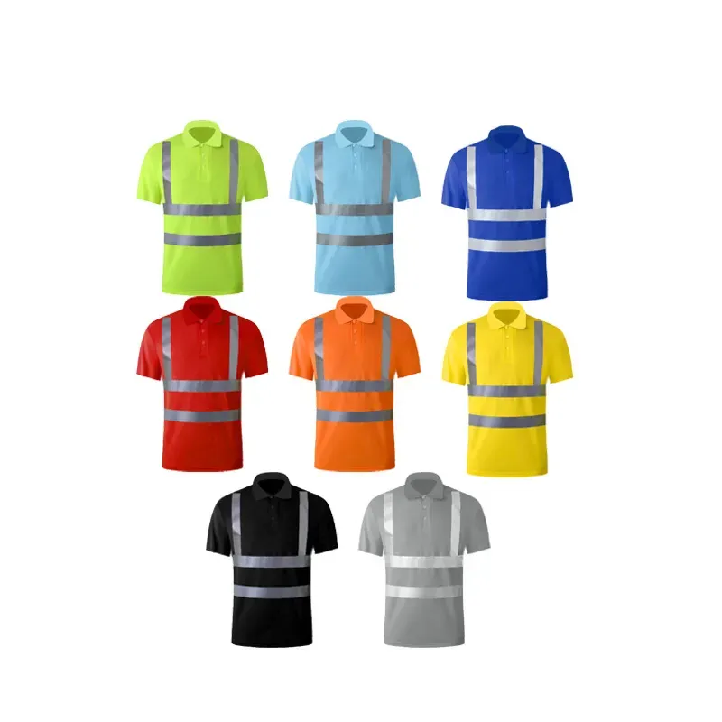 High Visibility Reflective Construction Safety Polo T Shirt 5