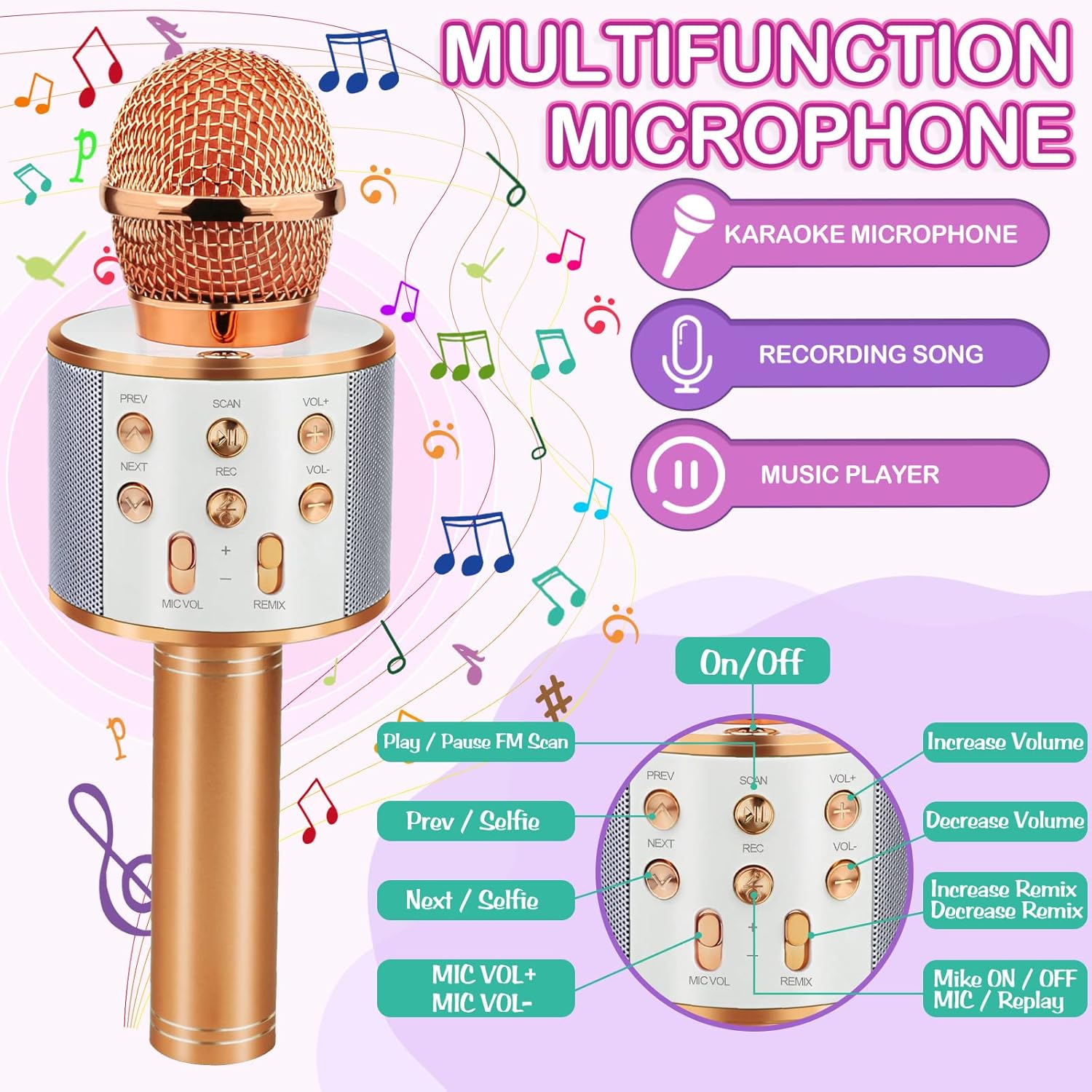 Promotek iBank® Bluetooth Karaoke Microphone 1