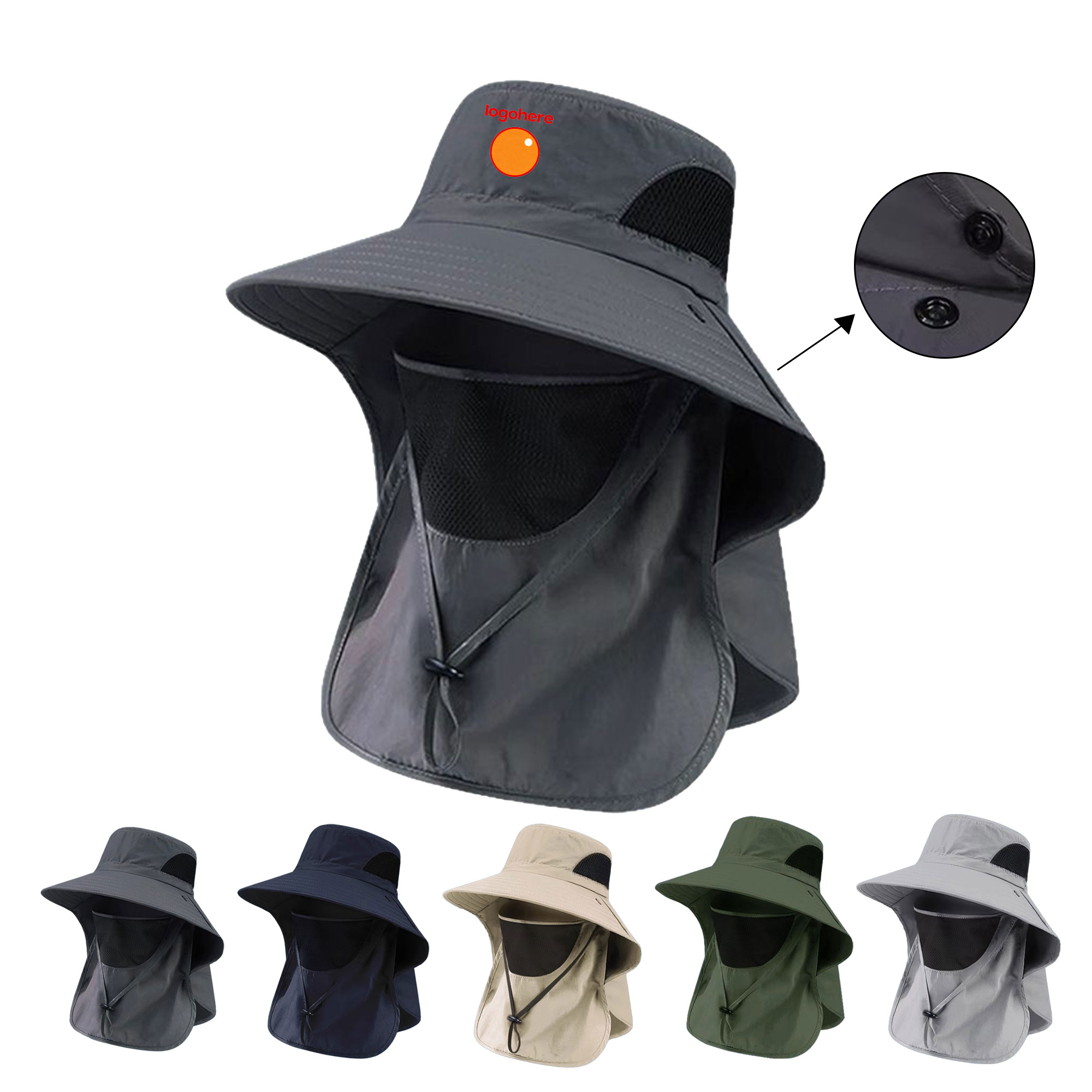 MOQ 50 Boonie Hat with Neck Guard 2