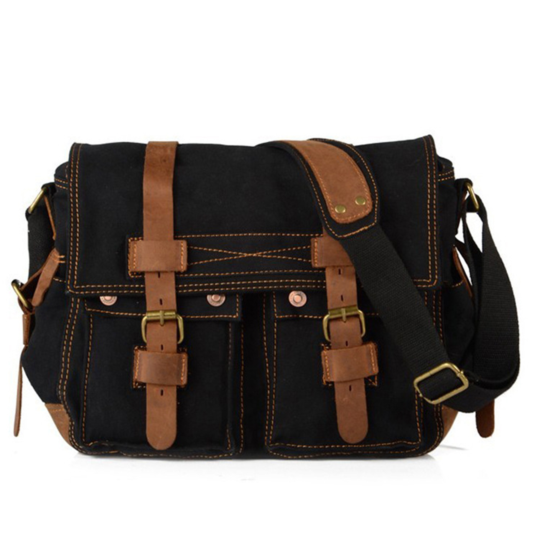 Leather Canvas Shoulder Bag 9