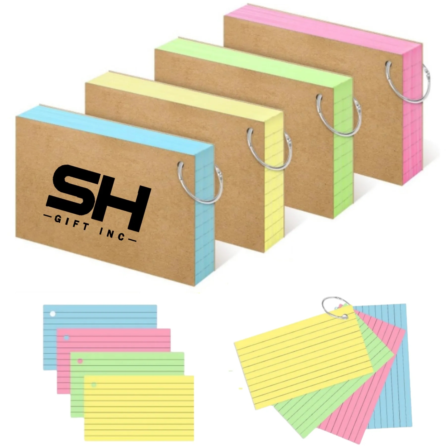 Colored Index Cards with Ring 2