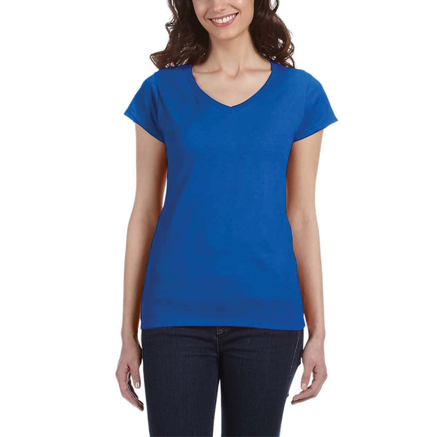 Ladies Preshrunk Cotton V-Neck T-Shirt 4