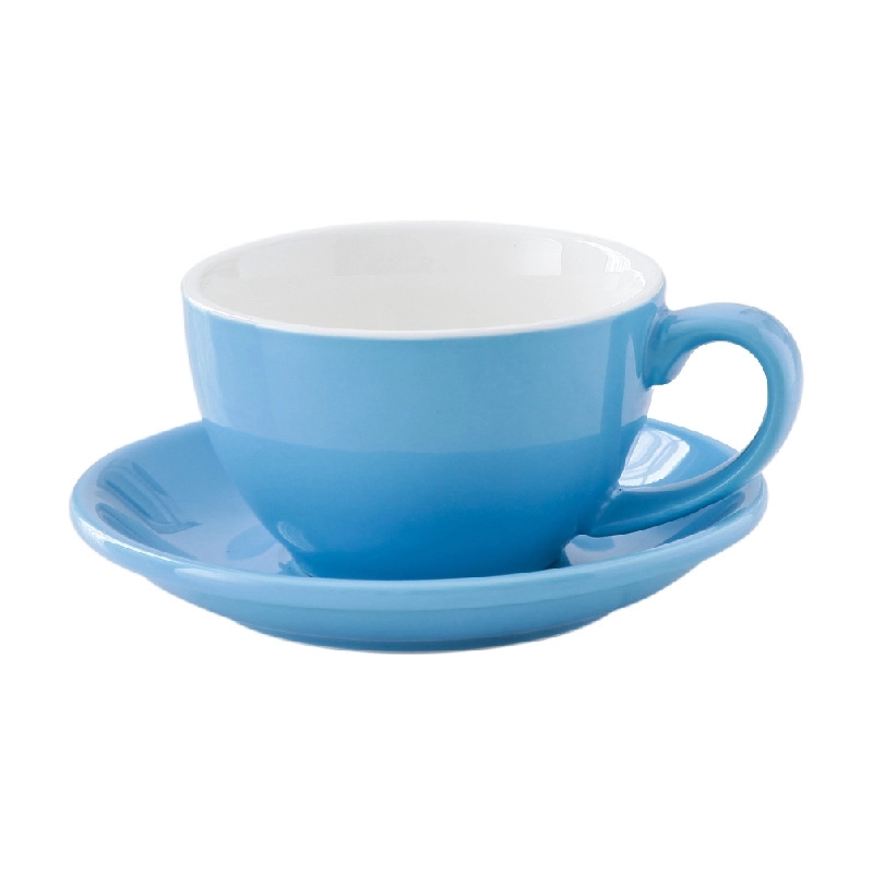 7.4 Oz Ceramic Coffee Cup with Saucer 12