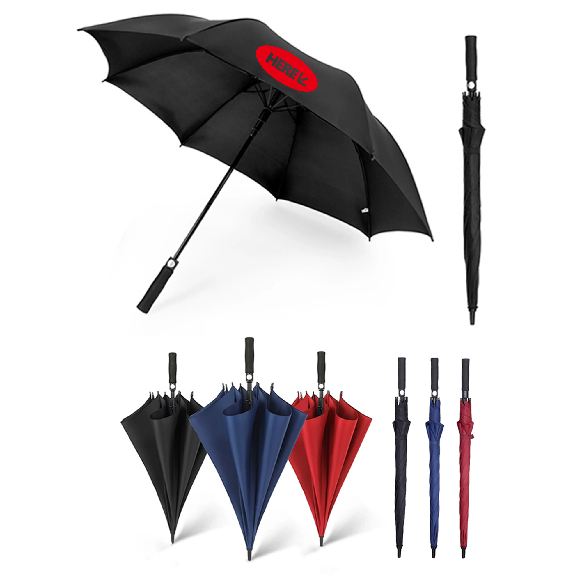 Lightweight Golf Long 8 Ribs Fiber Umbrella 5