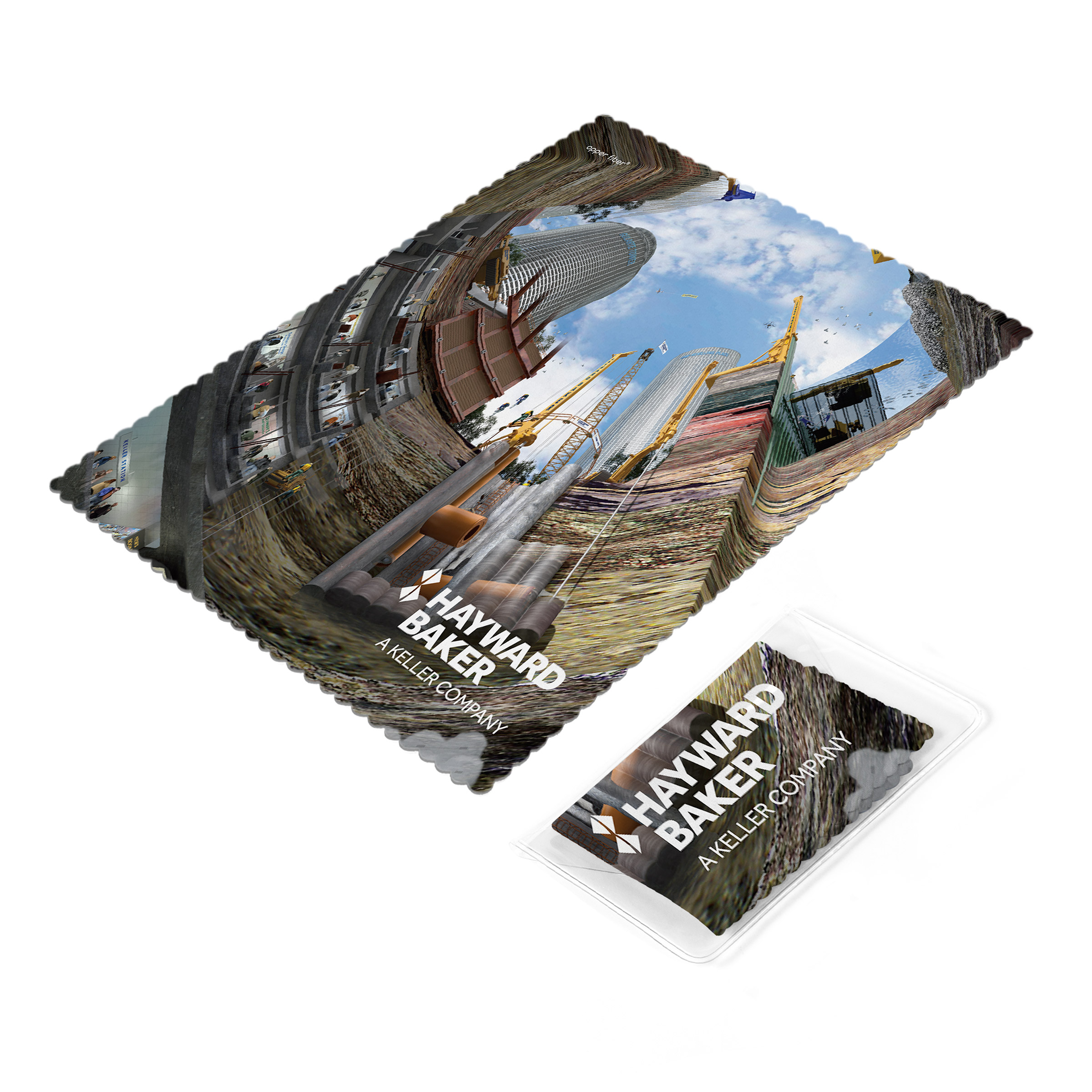 Large Ultra Opper Fiber® Microfiber Cleaning Cloth in Vinyl Pouch (5"x5") - Full-Color