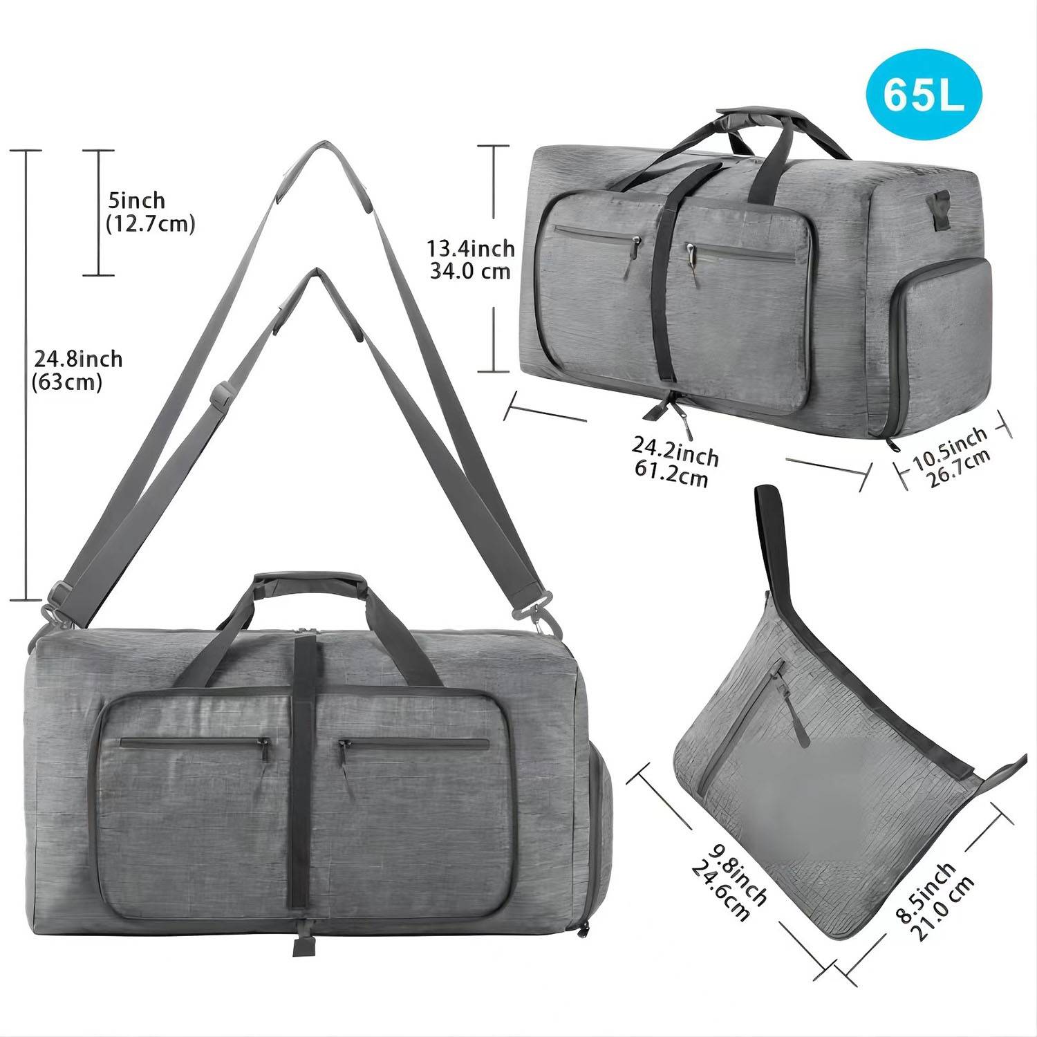 Portable foldable luggage bag 3
