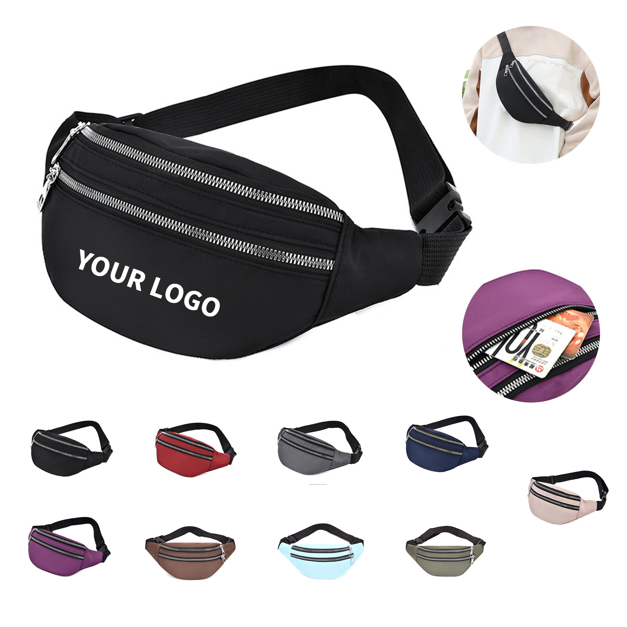 PU Leather Crossbody Shoulder Organizer 12.3" Length X 5.6" Width 7