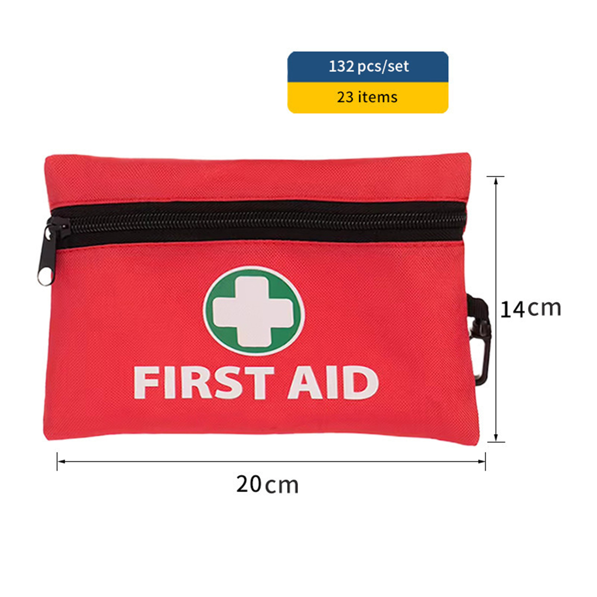 Portable 132-Piece First Aid Kit with Carabiner 6