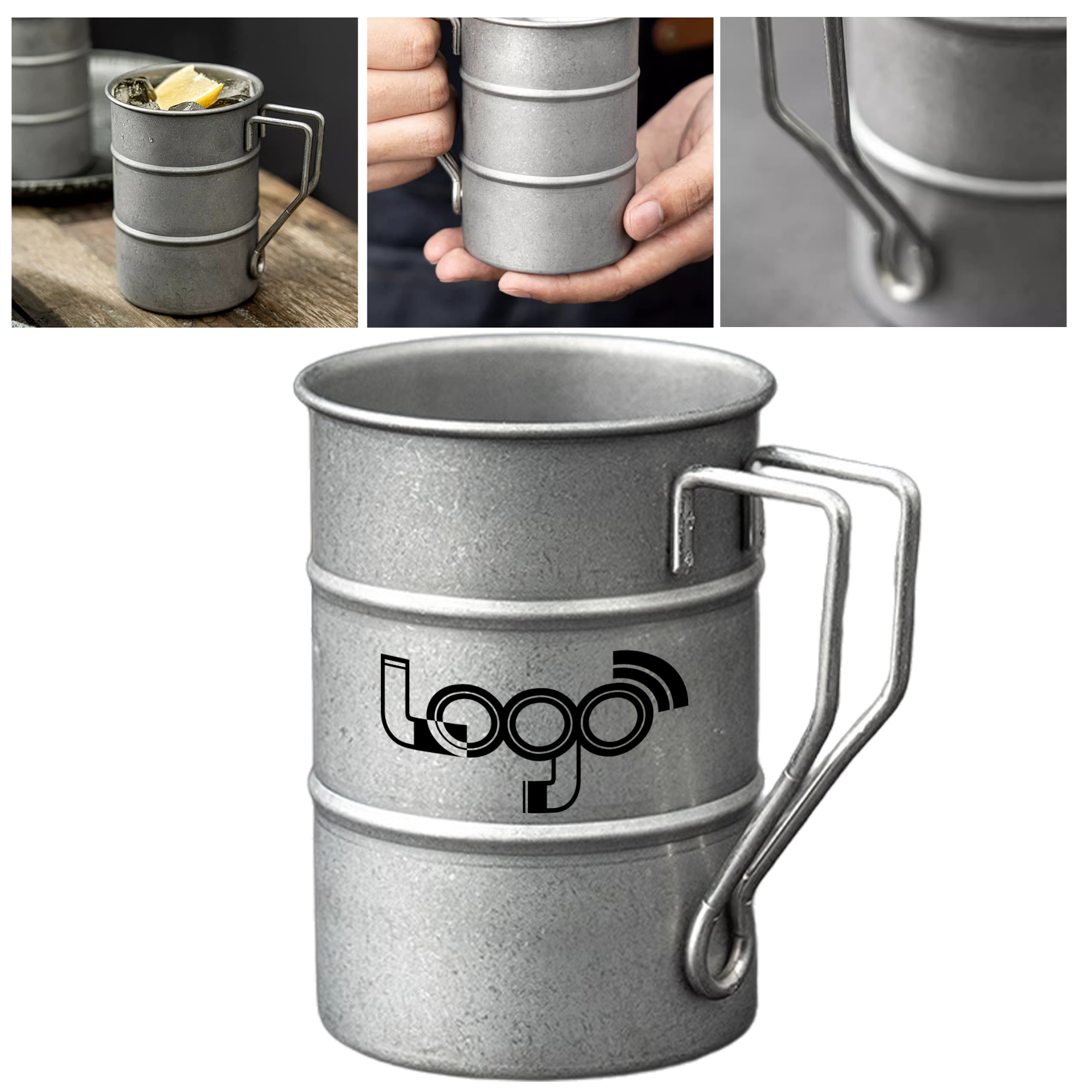 Retro 304 Stainless Steel Coffee Mug with Matte Finish 1