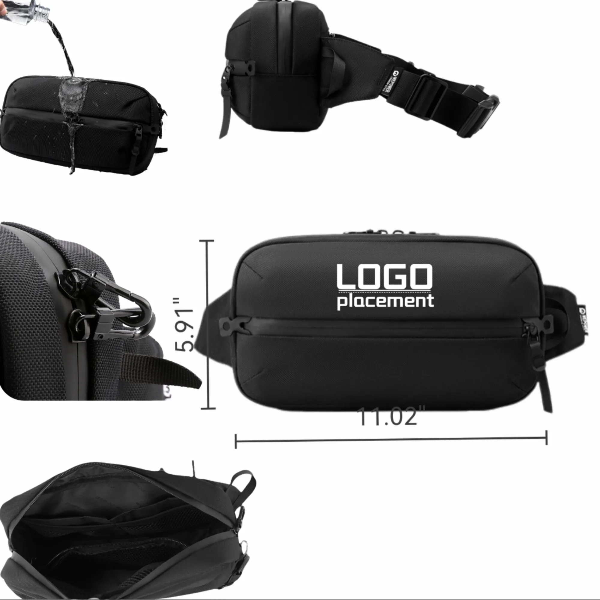 Men's Minimalist Waist Bag, Outdoor Commute Sling Bag 2