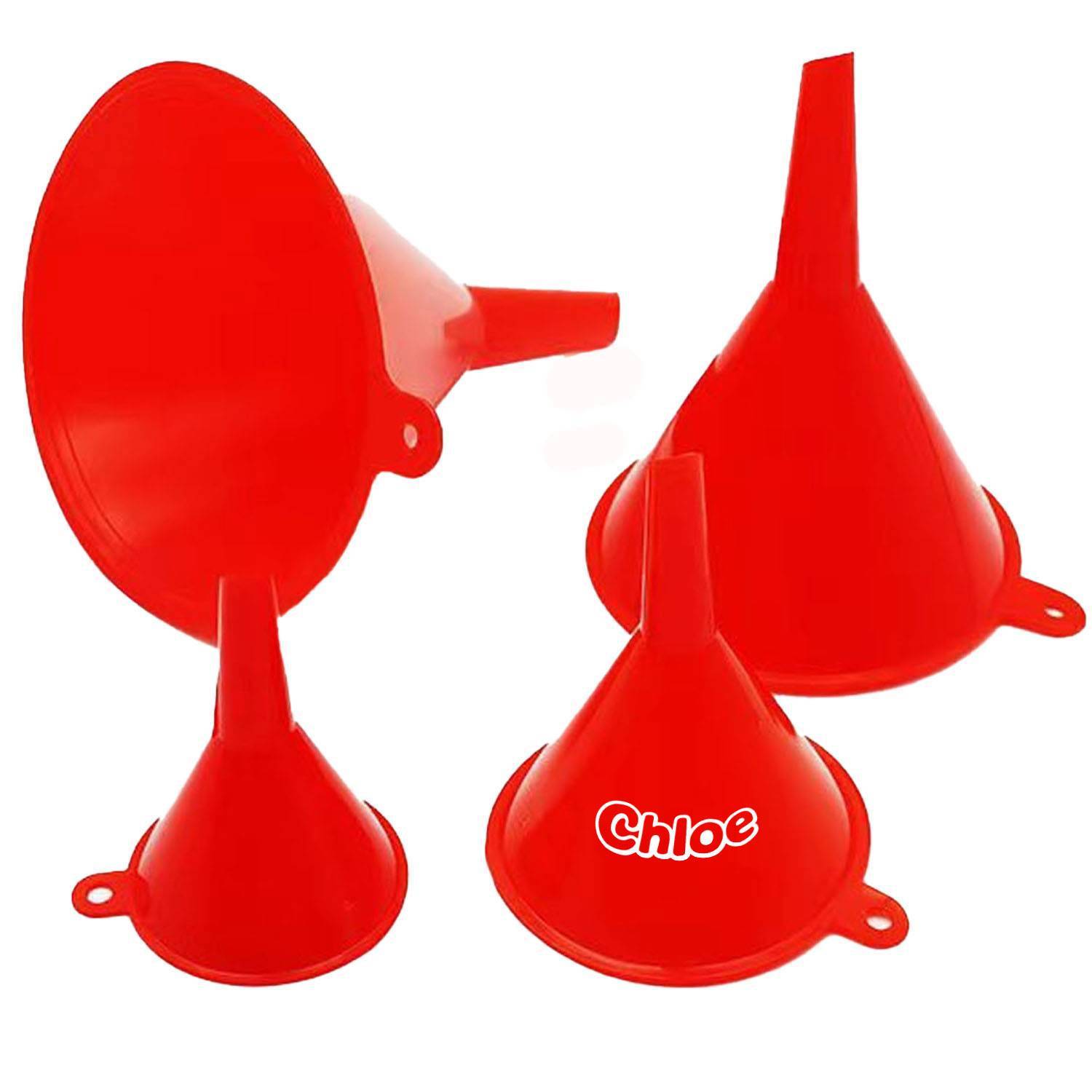 4 Piece Portable Car Use Plastic Oil Funnels Set 2